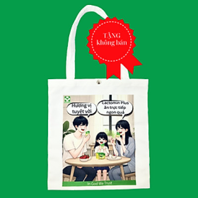 Túi vải canvas tặng kèm cho đơn hàng có ít nhất 1 hộp Lactomin Plus (Hàng tặng không bán)