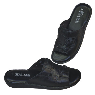 Dép Nam Quai Ngang HÀ NAM Da Bò Thật Cao Cấp DNA2125