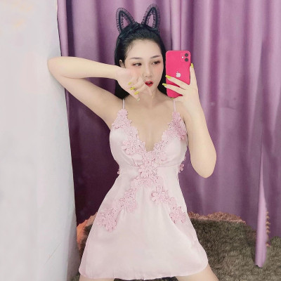 Váy ngủ lụa đan dây sau cao cấp Q93 - Đầm ngủ hai dây sexy gợi cảm - Đồ ngủ mặc nhà - Váy ngủ nữ