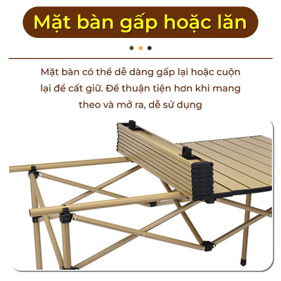 Bàn cắm trại dã ngoại gấp gọn TSD 120cm có thể gập lại ,đa năng,dễ mang theo, dã ngoại