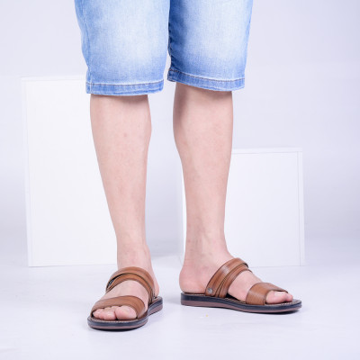 Dép Sandal Nam Da Bò Đế Cao Su Nguyên Khối, Đường May Chắc Chắn, Mềm Mại Êm Chân MRM Manlywear