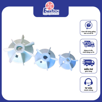 Cánh quạt nhựa cho motor công nghiệp (động cơ điện công nghiệp) 1 pha 1 tụ framesize 80 4P (6 cánh)