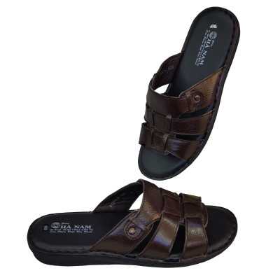 Dép Nam Quai Ngang HÀ NAM Da Bò Thật Cao Cấp DNA2118