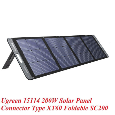 Ugreen UG15114SC200TK 200W chuẩn cắm kết nối Type XT60 Tấm panel năng lượng mặt trời có thể xếp gọn dùng cho trạm sạc 600w 1200w 2200w Gs600 gs1200 - HÀNG CHÍNH HÃNG