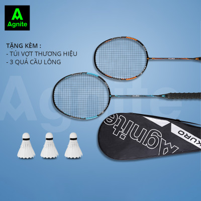 [TẶNG 3 CẦU] Vợt cầu lông cán liền cao cấp chính hãng Agnite -  Tặng hộp cầu nhựa và bao đựng - 2 chiếc - F2131