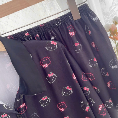 Bộ Đồ Ngủ Hello Kitty Xinh Xắn Lụa Quảng Châu Cao Cấp