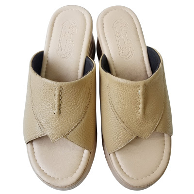 Dép Đế Xuồng Nữ BIGBEN Da Bò Thật Cao 7 Phân DX58