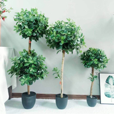 Cây hạnh phúc giả - Size từ 90cm đến 140cm - Kèm chậu phủ rêu - Cây giả, hoa lụa Decor trang trí nhà cửa