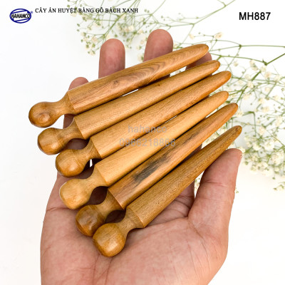 Combo 2 cây ấn huyệt bằng gỗ thơm/ Dụng cụ day ấn huyệt/massage/điện chẩn- MH887