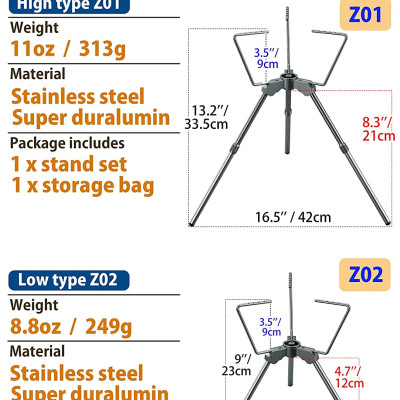 Phụ kiện chân đế khung bếp gas mở rộng Campingmoon Z01