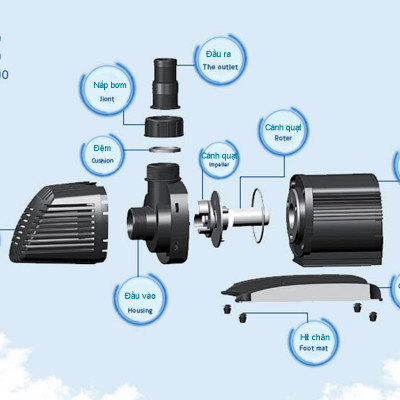 Máy bơm nước ATMAN AT10000 90W, 10000L/Hr lọc nước hồ cá koi, bơm sinh hoạt, tiểu cảnh, đài phun nước cao cấp 