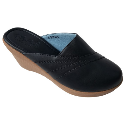 Dép Đế Xuồng Nữ BIGBEN Da Bò Thật Cao 7 Phân DX57