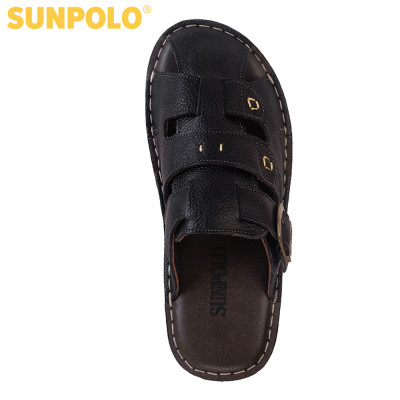 Dép Bít mũi Da bò cao cấp SUNPOLO ABI020