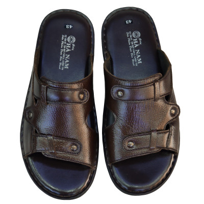 Dép Nam Quai Ngang HÀ NAM Da Bò Thật Cao Cấp DNA2114