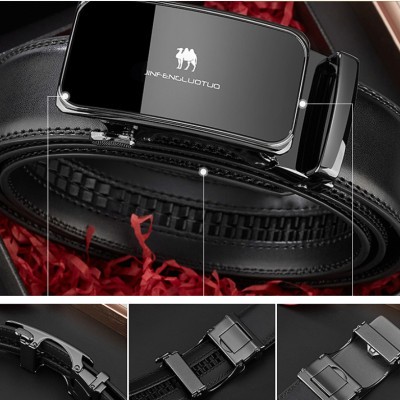 Thắt lưng nam da bò nguyên chất mặt khóa tự động hợp kim cao cấp