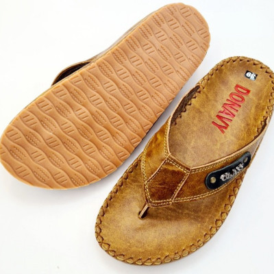 Dép xỏ ngón nam da bò thật 100% DONAVY cao cấp kiểu class cách điệu thời trang DOKCLASS