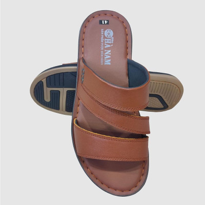 Dép Nam Quai Ngang HÀ NAM Da Bò Thật Cao Cấp DNA2155