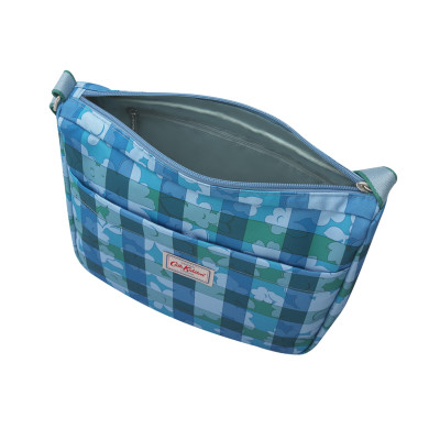 Cath Kidston túi đeo chéo họa tiết Flower Power (Flower Power Gingham Recycled Zip Messenger Bag)