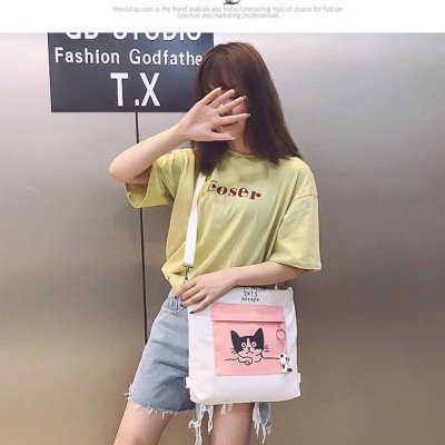 Túi Vải Tote Đeo Chéo XinhStore Hình Mèo
