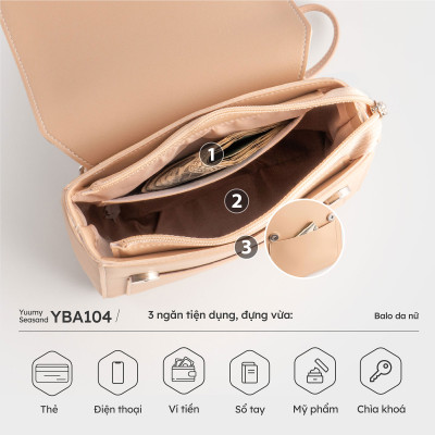 Balo Yuumy ( Thời trang nữ cỡ trung - Balo da Seasand YBA104 )