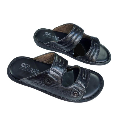 Dép Nam Quai Ngang HÀ NAM Da Bò Thật Cao Cấp DNA199