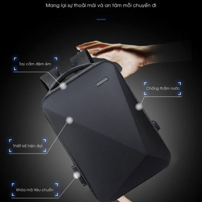 Balo Nam Tích Hợp Khóa Chống Trộm Cao Cấp Teement, Chống Rạch, Chống Nước, Chống Xước Thời Trang Phong Cách Mới - Hàng Chính Hãng