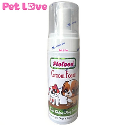 Sữa tắm khô dạng bọt Groom Foam Plotoon cho chó mèo (chai 140ml)