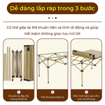 Bàn cắm trại dã ngoại gấp gọn TSD 120cm có thể gập lại ,đa năng,dễ mang theo, dã ngoại