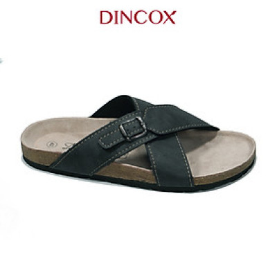 Dép Đế Trấu Nam Quai Chéo 1 Khóa Charcoal DC05 Dincox