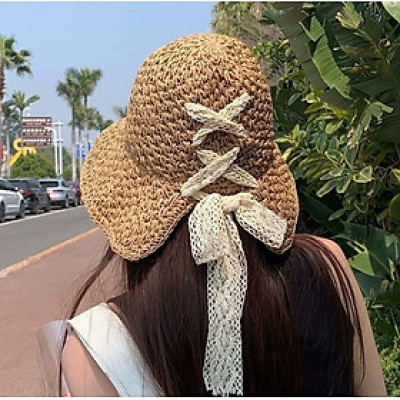 Nón mũ rộng vành đi biển du lịch dã ngoại dạo phố thời trang Hàn Quốc dona24100609
