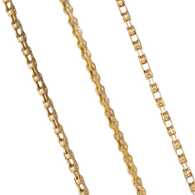 Dây xích xe đạp ZTTO thiết kế ghim hình nấm,Lớp phủ Titanium Nitride trên dây chuyền Vàng làm giảm sự ăn mòn và giảm ma sát.tốc độ 9