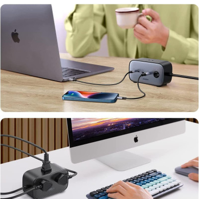 Ugreen UG40896CD270TK 100W Màu Xám Bộ sạc DigiNest Pro gồm 3 cổng USB-C và 1 cổng USB-A chuẩn cắm US - HÀNG CHÍNH HÃNG