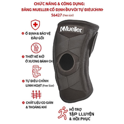 ￼BĂNG MUELLER CỐ ĐỊNH ĐẦU GỐI TỰ ĐIỀU CHỈNH 56427(free size )