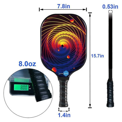 Bộ 2 Vợt Chơi Bóng Pickleball Siêu Nhẹ Và Nhanh Chóng Kèm Túi Đựng 4 Quả Bóng {gồm 4 bóng 1 túi ( 2 vợt)} Xoáy Đỏ