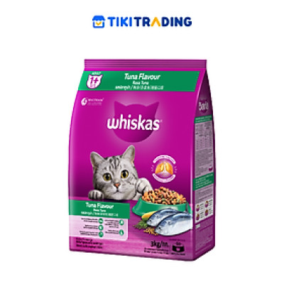 Thức Ăn Cho Mèo Whiskas Adult 1+ Years Vị Cá Ngừ 3kg/Túi