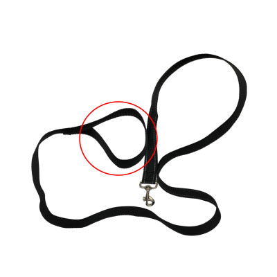 Dây dắt chó, mèo đi dạo - Dây vải dù nhỏ gọn và chắc chắn - Dài 1m - Màu đen viền trắng - Đầu móc khoá inox kết nối với vòng cổ và vòng yếm tiện lợi