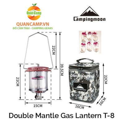 Đèn gas 2 bấc dã ngoại Campingmoon T-8