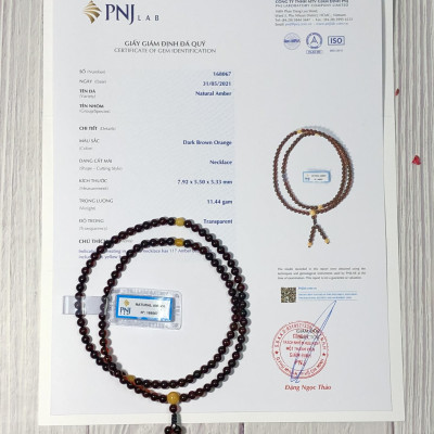 Chuỗi Hổ Phách 108 hạt Baltic huyết đỏ 6mm cao cấp