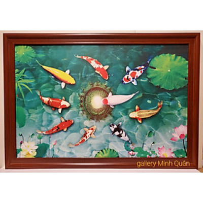 Tranh treo phong thủy " Cửu ngu quần tụ - cả năm no đủ"