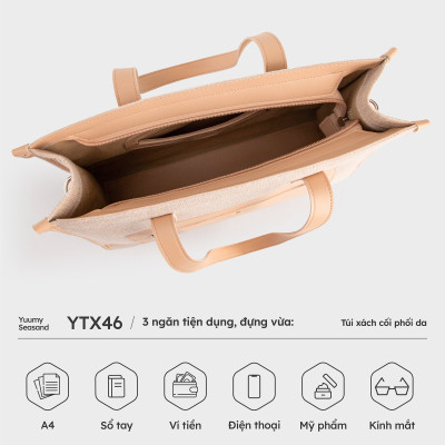Túi Yuumy ( Thời trang nữ cói phối màu dáng ngang - Túi xách da Seasand YTX46 )