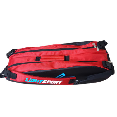 Bao vợt cầu lông LIGHTSPORT 4 ngăn màu đỏ đen