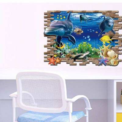 Decal 3D cá heo AmyShop DCS009 ( 60 x 90 cm)