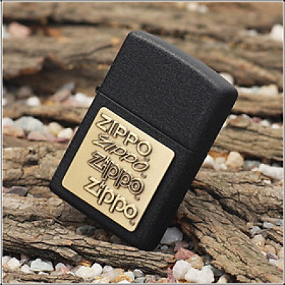 Bật Lửa Zippo Brass Emblem Black Crackle 362