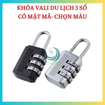 [CHỌN MÀU]-Ổ khóa số 3 mật mã dành cho vali, balo, cặp xách, tủ đồ nhỏ 5.3x2cm- Ổ khóa vali du lịch- Khóa hành lý số
