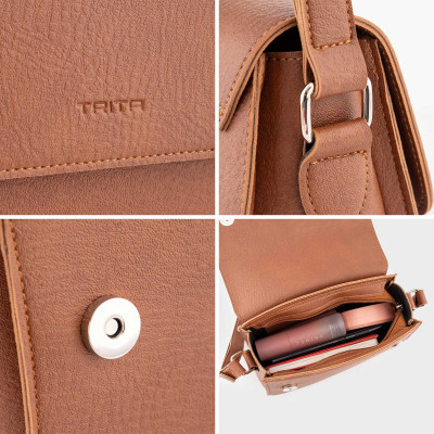 Túi Trita ( Thời trang nữ dáng hộp khóa nam châm basic size 22 - Túi đeo chéo da RHN155 )