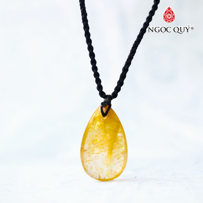 Mặt dây chuyền hình giọt nước thạch anh tóc vàng - Ngọc Quý Gemstones