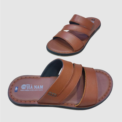 Dép Nam Quai Ngang HÀ NAM Da Bò Thật Cao Cấp DNA2155
