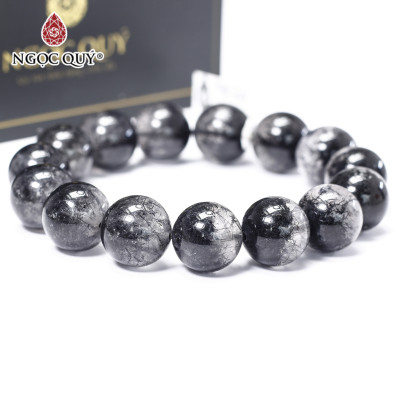 Vòng tay đá thạch anh ưu linh tóc đen 13mm mệnh thủy, mộc - Ngọc Quý Gemstones