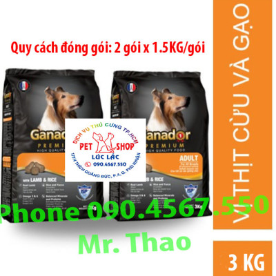 20KG Thức ăn cho chó trưởng thành Ganador vị thịt cừu & gạo - Ganador Adult Lamb & Rice - Thức ăn hạt cho Chó