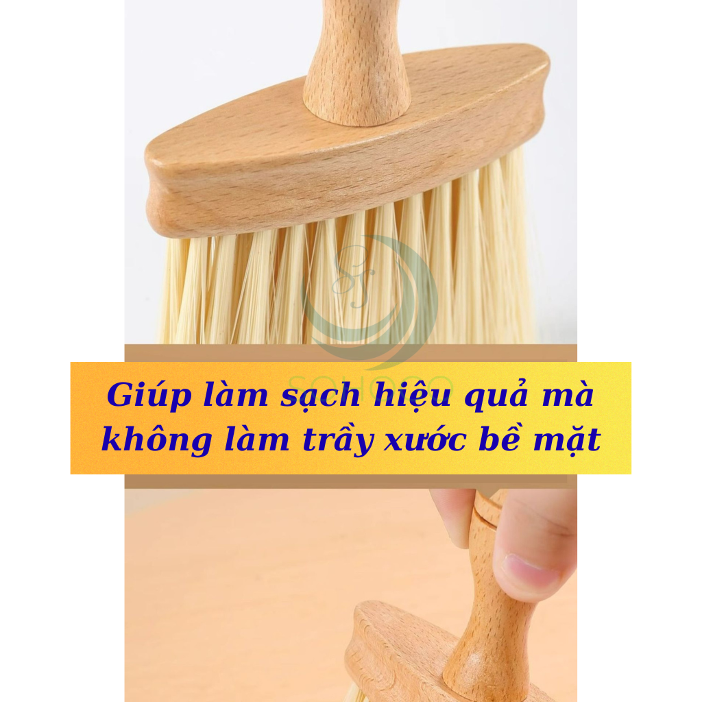 Cọ Gỗ Đa Năng Siêu Mềm -Bàn Chải Vệ Sinh Đa Dụng Cán Gỗ -Cây Cọ Vệ Sinh Góc Khuất & Khe Hẹp -Cọ Phủ Bụi Siêu Mịn Cán Gỗ